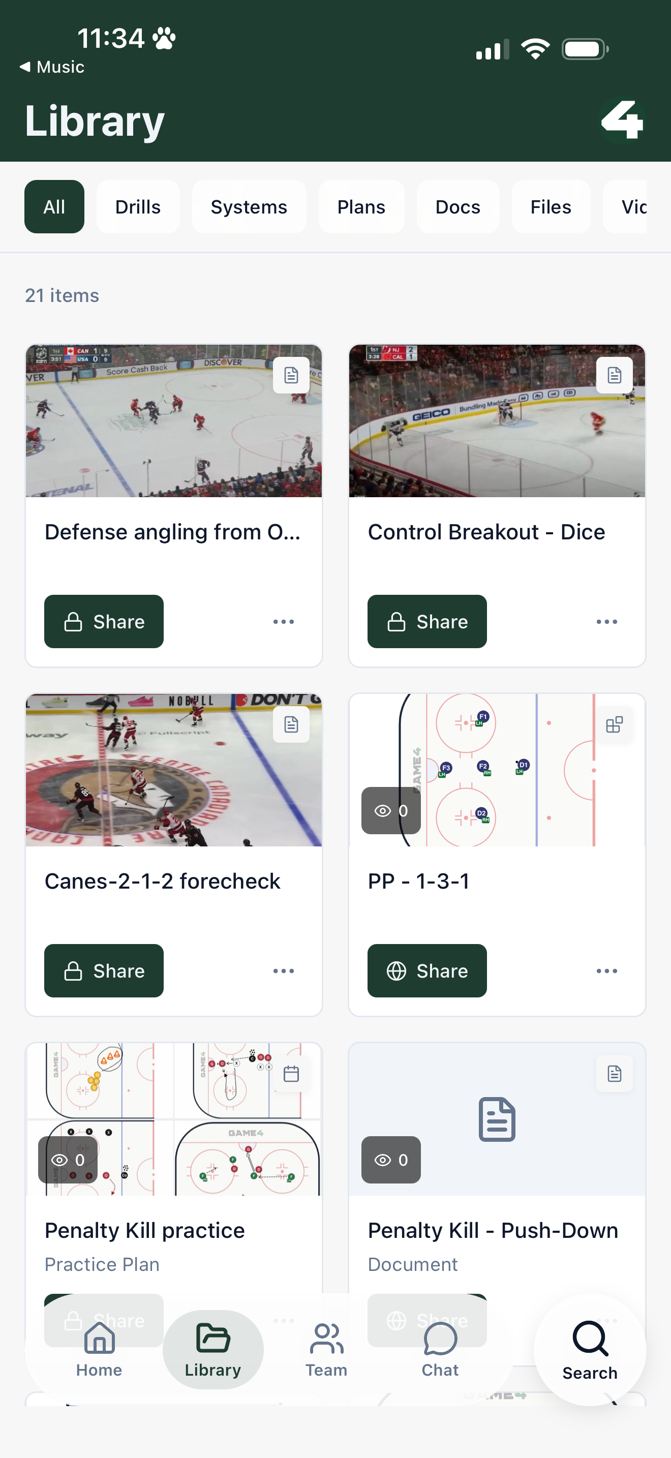 Shared GAME4 library of recaps, videos, plans, and packages