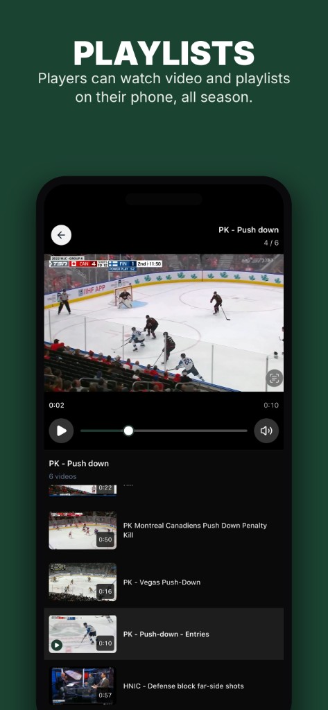 GAME4 playlist so players can watch game recaps on iPhone